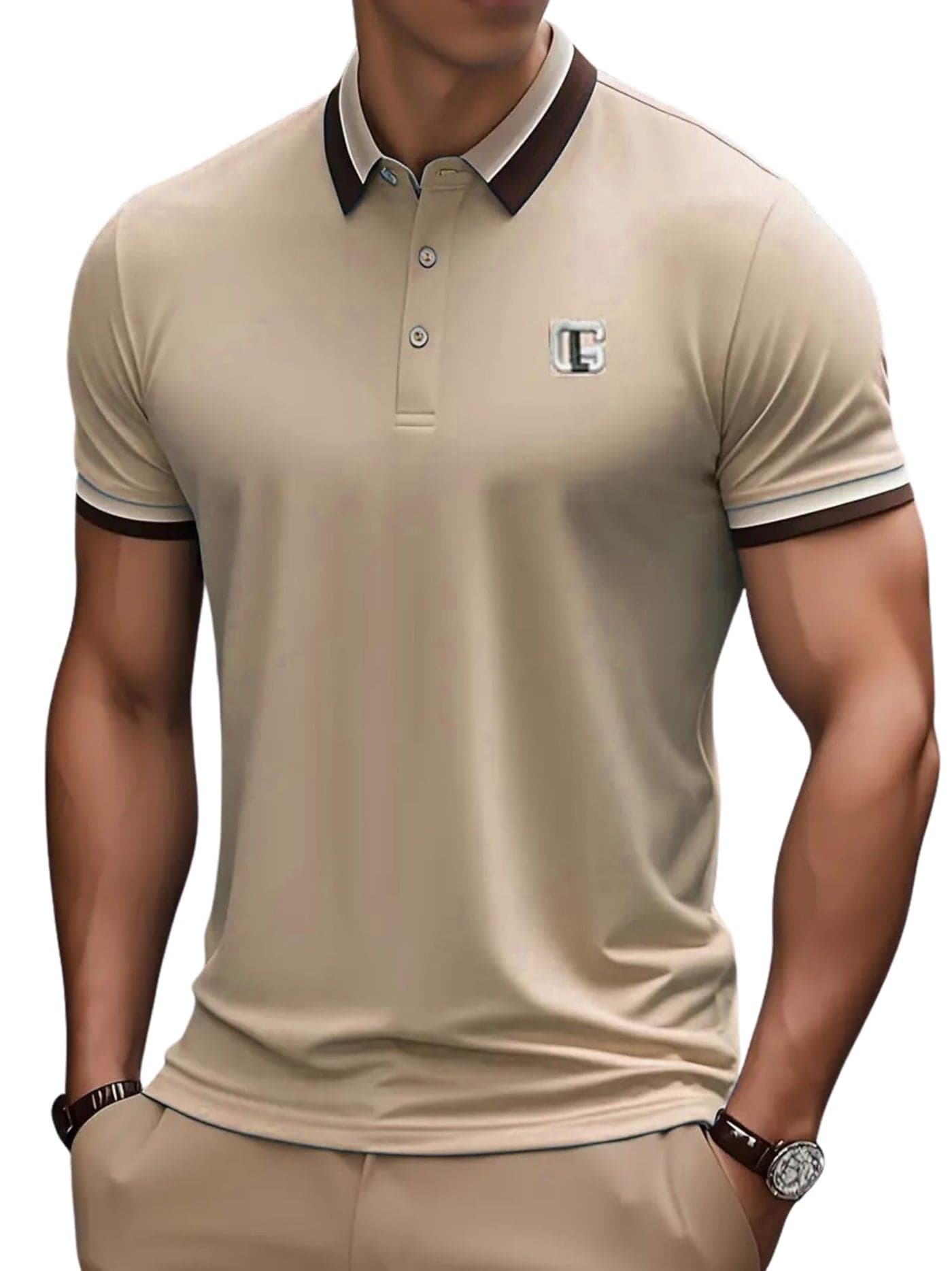 Poshax Polo T Shirt for Men || Men T-Shirt (Polo-72-Chiku-L)