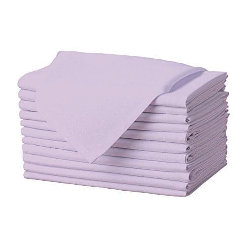 Gee Di Moda Cloth Napkins - 17 x 17 Inch Lavender Dinner Napkins - Set of 12 Soft & Absorbent Washable Fabric Cloth Table Napkins with Hemmed Edges for Hotel Restaurant, Holiday Parties & Wedding
