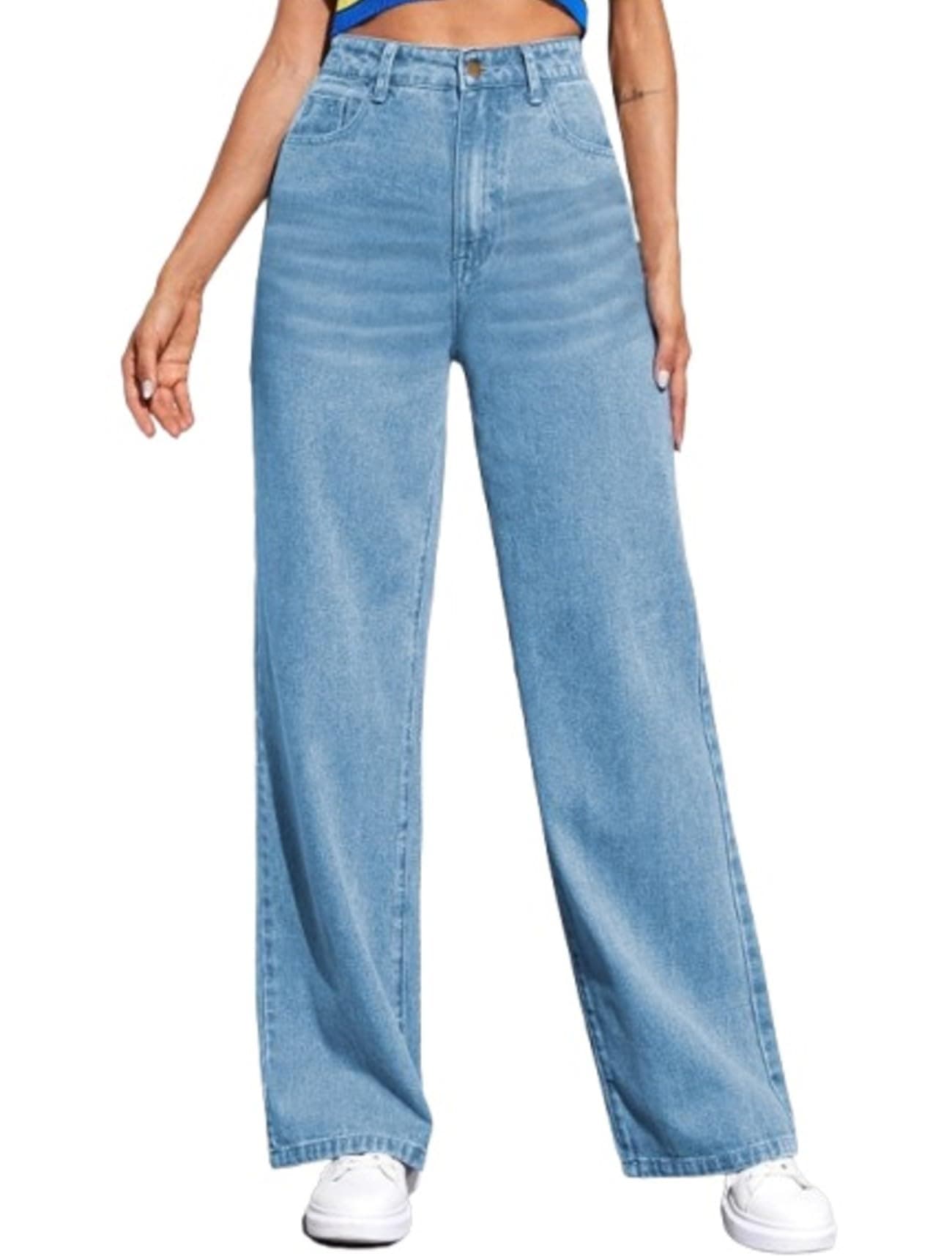 Ben Martin Baggy Jeans for Women || Women,s Loose Jean Pants || Oversized Jean's for Women's || Wide Leg Jean,s for Woman || Casual Jins for Woman's || Loose Jin Pant for Woman,s Light Blue 04-32