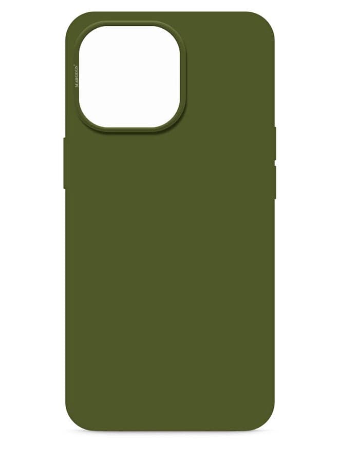 Silicone Case Cover Liquid Gel Soft Ultra Slim Shockproof Back Cover Full Body Protection For Apple iPhone 14 Pro Max 6.7 inch Forest Green