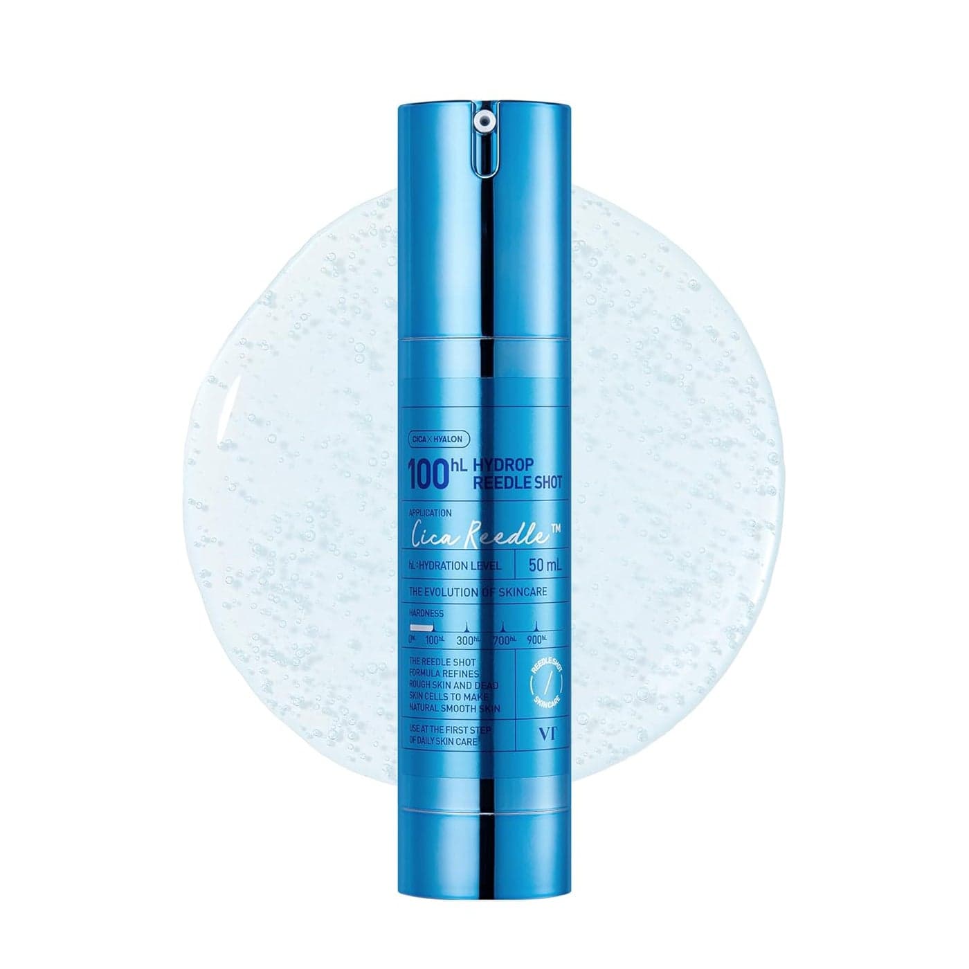 VT COSMETICS Hydrop Reedle Shot 100hL, Hyaluronic Acid Microneedling Serum, Intensive Hydrating & Moisturizing Exosome, Soft & Glass Skin, Korean Skin Booster1.69 Fl Oz.(50ml)