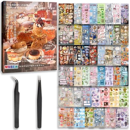 800PCS Japanese Sticker Book for Kids Adults Aesthetic Waterproof Reusable Vintage Stickers for DIY Scrapbook Journaling Water Bottle Laptop Heisei Retro Travel Memory Manga Cute Gifts Dream