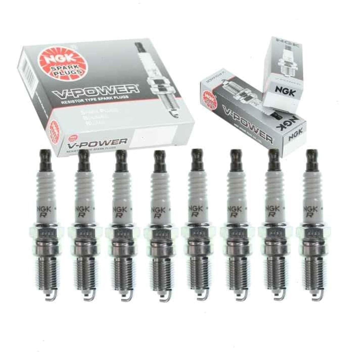 8 pc NGK VPower Spark Plugs compatible with Ford Mustang 46L 54L 58L V8 20032014