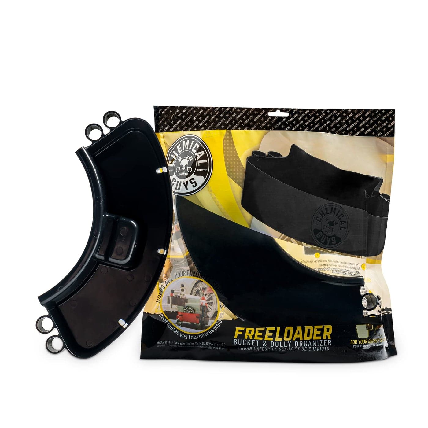 Chemical Guys ACC621 Freeloader Bucket Dolly Organizer Black Keep Soap and Water in The Bucket and Your Supplies Organized Great for Washing Cars Trucks Motorcycles SUVs RVs More