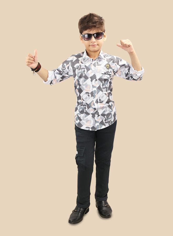 Ts Trends Printed Buttoned Shirt and Pant Set