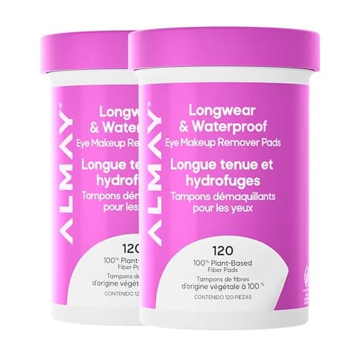 Almay Makeup Remover Pads Longwear Waterproof Hypoallergenic FragranceFree Dermatologist Ophthalmologist Tested Packaging May Vary 120 CountPack of 2