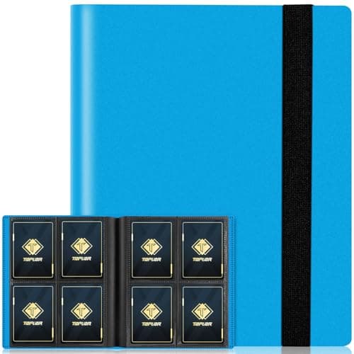 4 Pocket Card Binder for 160 Sleeves Card Folder Ablum for Trading Cards Collection for Sports Cards Baseball Cards Game Cards Mini TCG Binder Fit for MTG Gift for Card Collector Blue