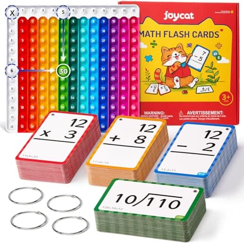JoyCat Math Flash Cards and Chart for Kids Ages 48 288 DoubleSided Flash Cards for Addition Subtraction Multiplication Division Interactive Math Learning Tool for Homeschool and Classroom