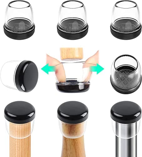 Ezprotekt 24 Pcs Clear Chair Leg Sliders for Carpet Round Teflon Furniture Glides for Rug Carpet Sliders Protectors Caps to Slide Smooth for Dining Table Chair Bar Stool Legs M Fit 78 to 1