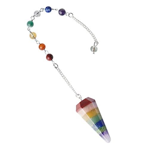 9Dzine 7 Chakra Dowser Pendulum for Reiki Healing Dowsing and Meditation, Protection, Dowsing with Crystal Multicolor Beads | Feng Shui Items, Vatsu Purpose | Unique Gift Item for Practioner