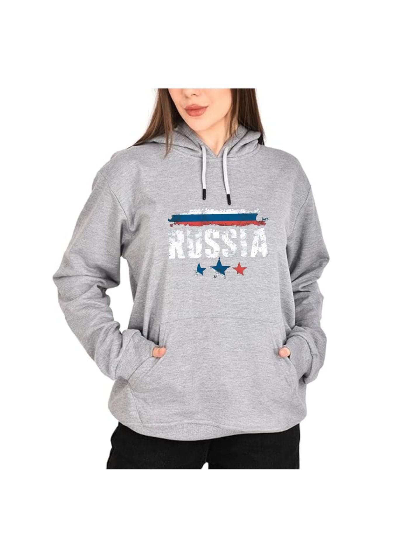 Russia Women's Hoodie-100% Cotton Fabric,Long Sleeve|Casual Wear For Travel,Sports&Daily Outfits|Russia Printed Hoodies
