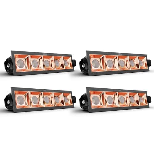 Murphy 10W Rose Gold Finish Square Laser LED Ceiling COB Spot, Focus, Down Ceiling Light, Ceiling Pop Light (Warm White, Pack of 4), with 2 Years Warranty