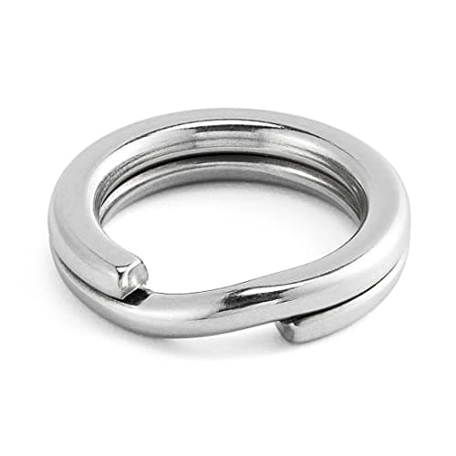 Alwonder 100-Pack Fishing Split Rings Stainless Steel Lure Rings, 9-400LB Hyper Wire Fishing Ring Heavy Duty Saltwater Terminal Tackles Lure Solid Snap Ring Connectors #8