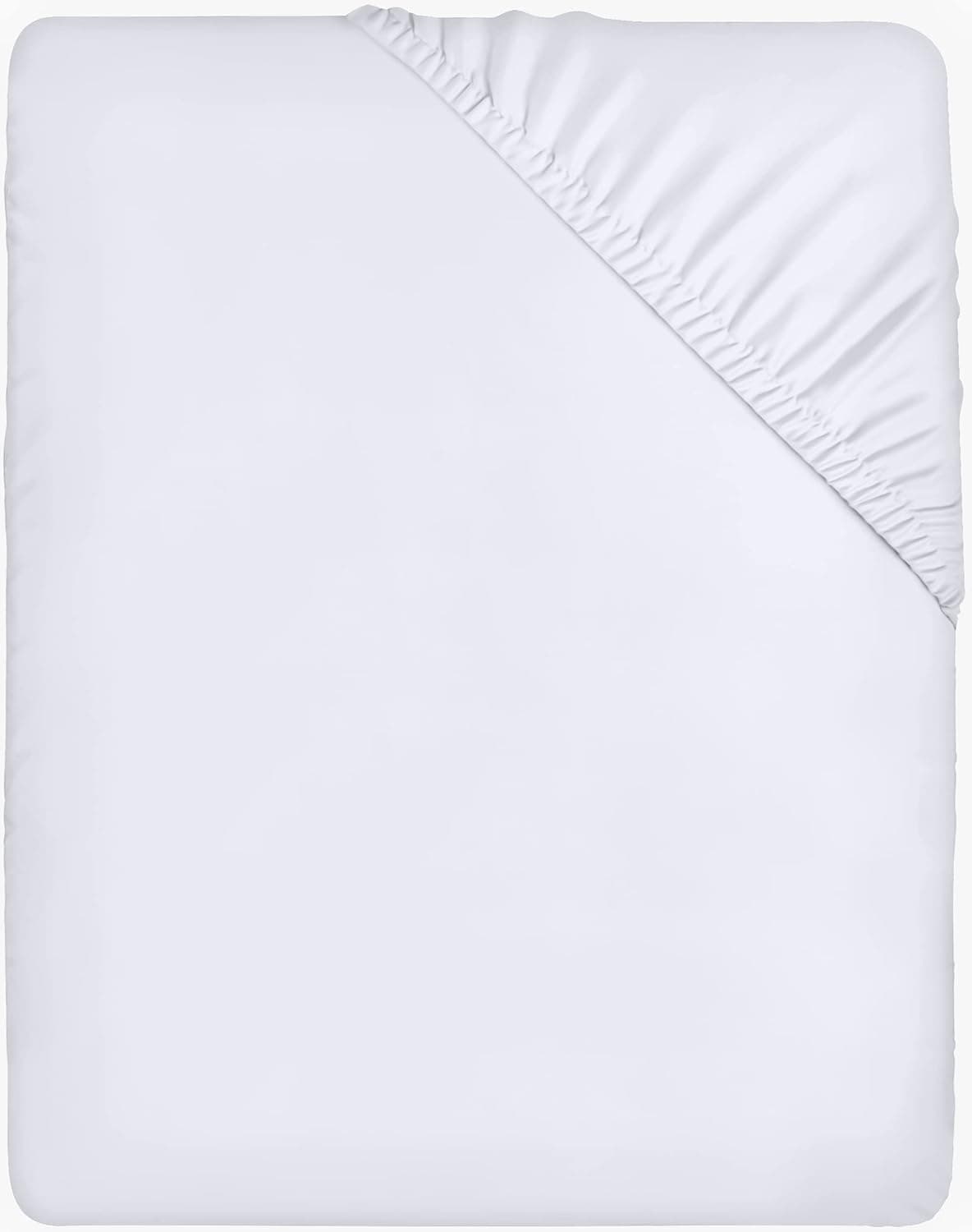 Utopia Bedding Fitted Sheet Double White Deep Pocket 14 inch 35 cm Easy Care Soft Brushed Microfibre Fabric Shrinkage and Fade Resistant Bottom Sheet