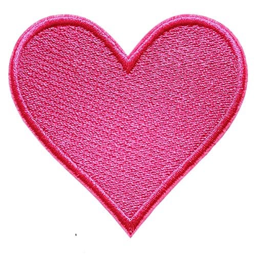 MISDONR 3pcs Pink Heart Embroidered Iron on Patches for Clothing Jackets Backpacks 2.7x2.8 inch