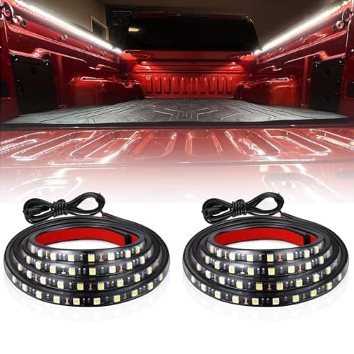LivTee Truck Bed Lights, 2PCS 60 Inch 12V LED Light Strip with On-Off Switch Blade Fuse, 2-Way Splitter, Pickup Truck Accessories for Men - IP68 Waterproof