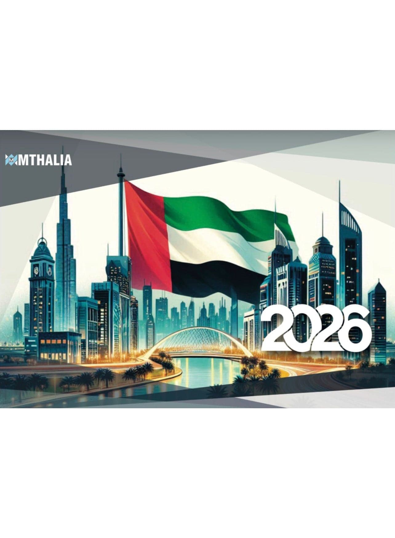 Desktop Calendar 2026 A5 Size | Spiral Bound | UAE Iconic Buildings | Office & Home