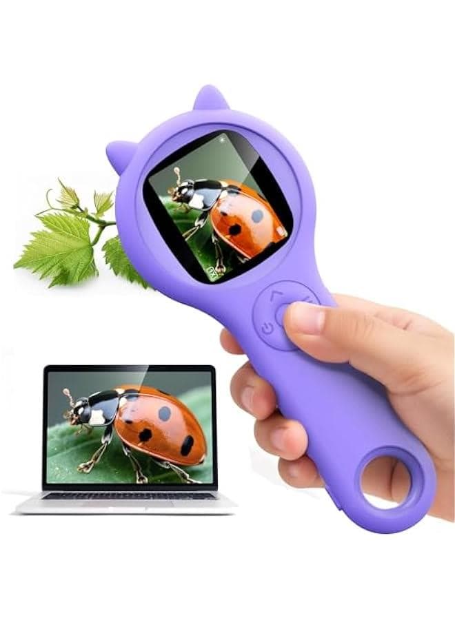 Microscope for Kids - Mini Pocket Handheld Microscope for Toddlers-STEM Educational Science Kit Toys for Birthday Gifts Toys for 5 6 7 8 9 10 11 12 Year Old Girls(Purple)