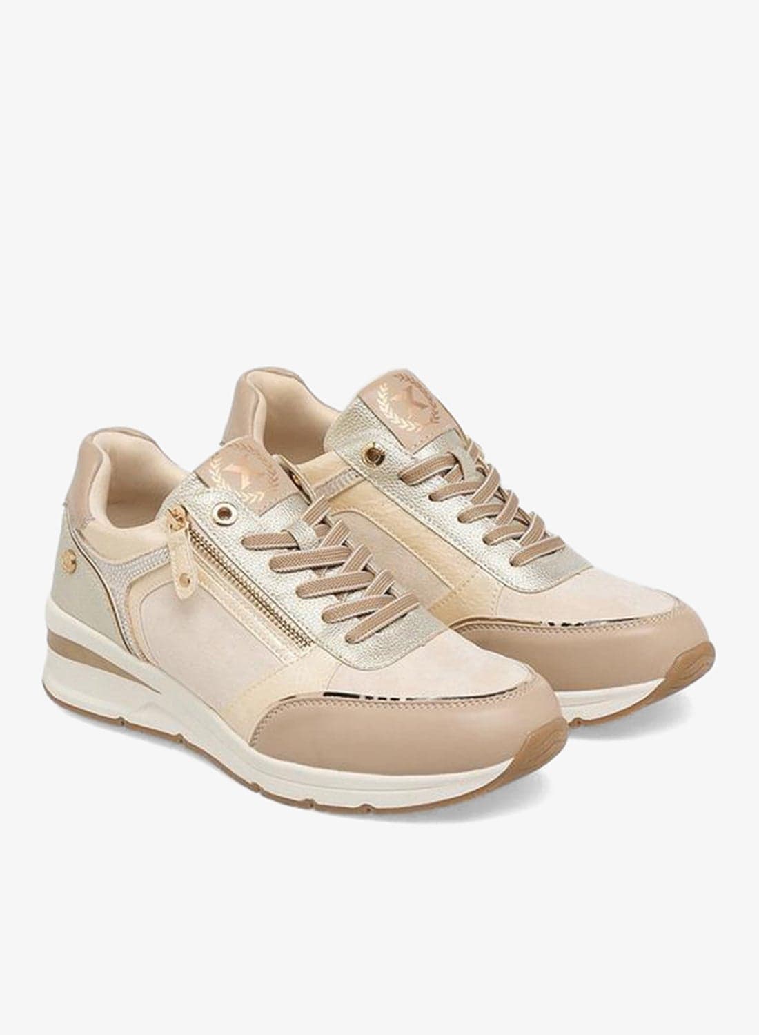 Women Metallic Wedge Heel Ankle Sneakers — 41