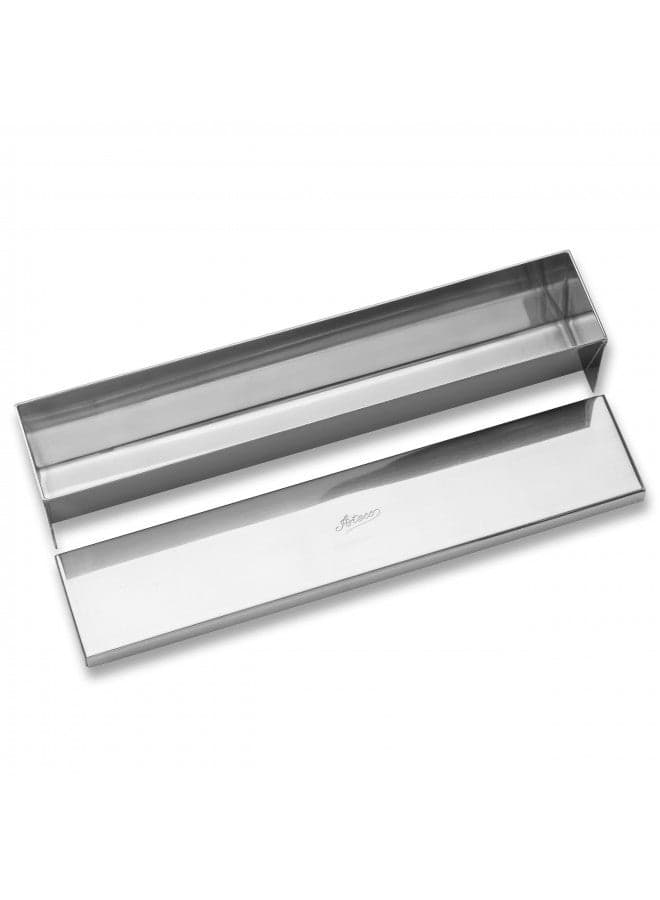 Ateco Stainless Steel Terrine Mold with Cover, Flat Bottom, 11.75 by 2.25-Inches, Silver
