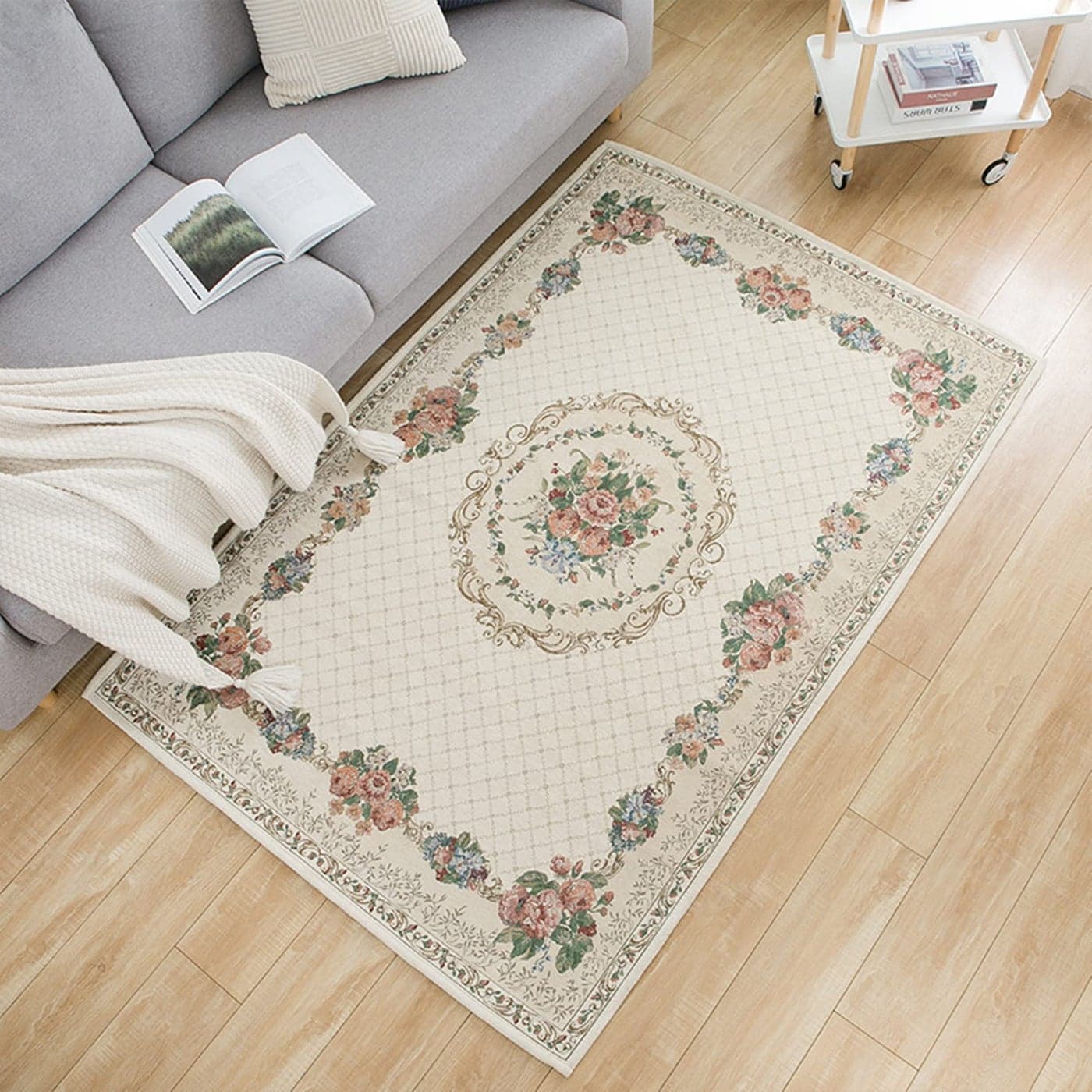 Ukeler Vintage Traditional Modern Rugs Home Decor Collection Floral Design Large Carpet 472x71 Rural Flower