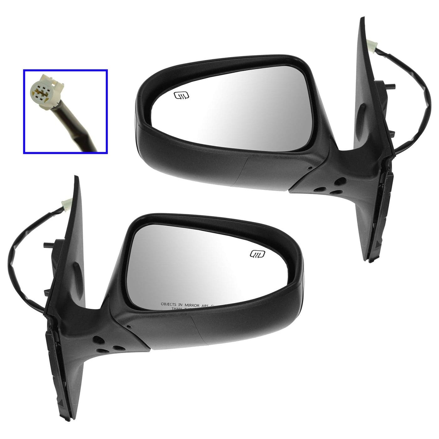 TRQ Driver Passenger Side Mirror Set with Heat without Housing Turn Signal Compatible with 20142019 Toyota Corolla TO1320294 TO1321294