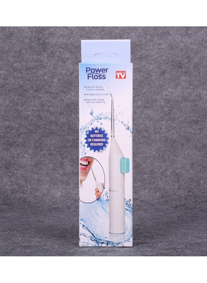 Portable Power Flosser Floss Dental Oral Water Jet Tooth Cleaning Pick Flusher White