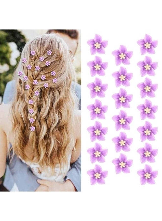 Paderison 20Pcs Hair Accessories Purple Floral and Braided Hair Pins for Girls Flower Girl Weddings and Toddlers Purple