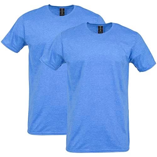 Gildan Adult Softstyle Cotton T-Shirt, Style G64000, Multipack, Heather Royal (2-Pack), X-Large