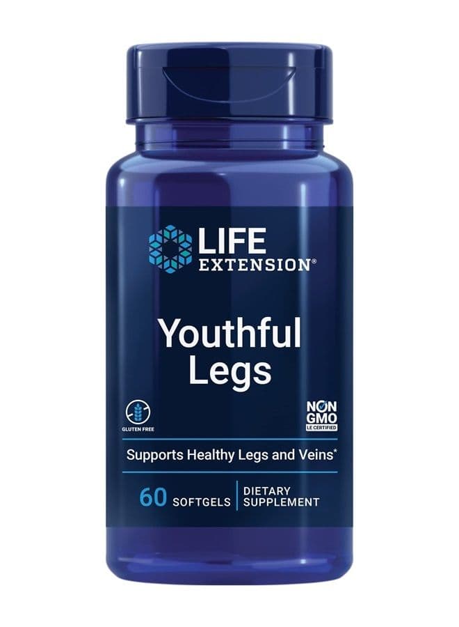 Youthful Legs - Healthy Vein and Leg Support Supplement for Women - Advanced Formula For Circulation in Leg Veins- Non-GMO, Gluten-Free - 60 Counts