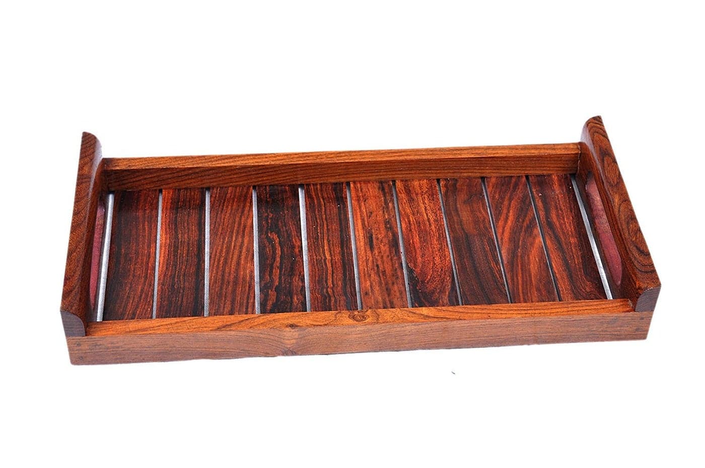 Hashcart Indian Sheesham Wood Tray for Restaurants, Dinner Table