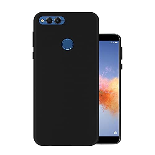 HELLO ZONE Exclusive Matte Finish Soft Back Case Cover for Honor 7X - Black