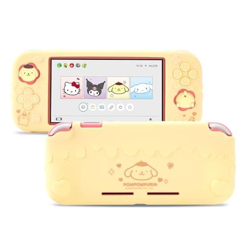 Kuitmor Switch Lite Protective CaseSoft Silicone Protective ShellAntiScratch Protective Cover Case for Switch Lite with 2 Thumb Grip CapsYellow Pompompurin