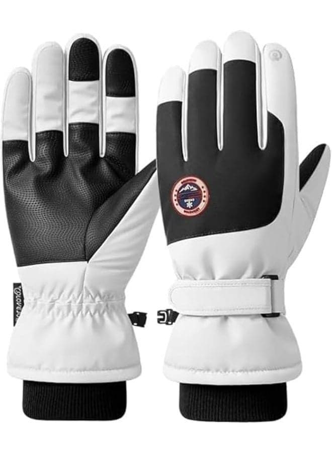 Winter Ski Gloves for Men Women, Snow Gloves, Touch Screen Waterproof Gloves, Cold Weather Warm Gloves, Anti-Skid Snowboard Gloves, for Mens, Womens, Youth, Skiing, Snowboarding, and Cycling