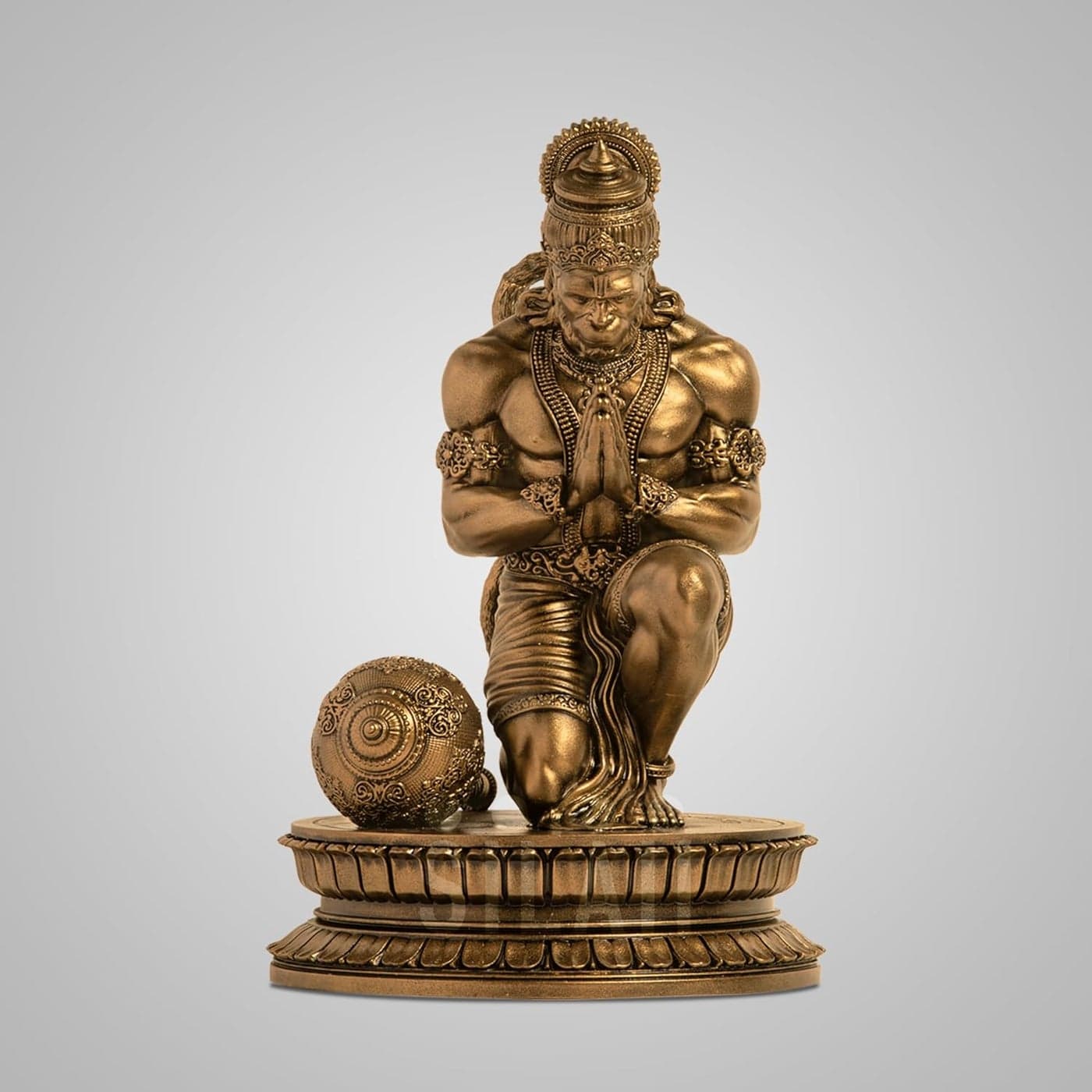 Lord Hanuman Blessed Divine Sculpture Antique Bronze Finish Handmade Religious Idol for Home Decor Gift 6 Inch