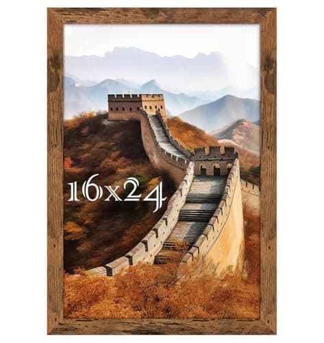 Picrit 16x24 Picture Frame, Photo Frame for Wall Mounting Display, Brown