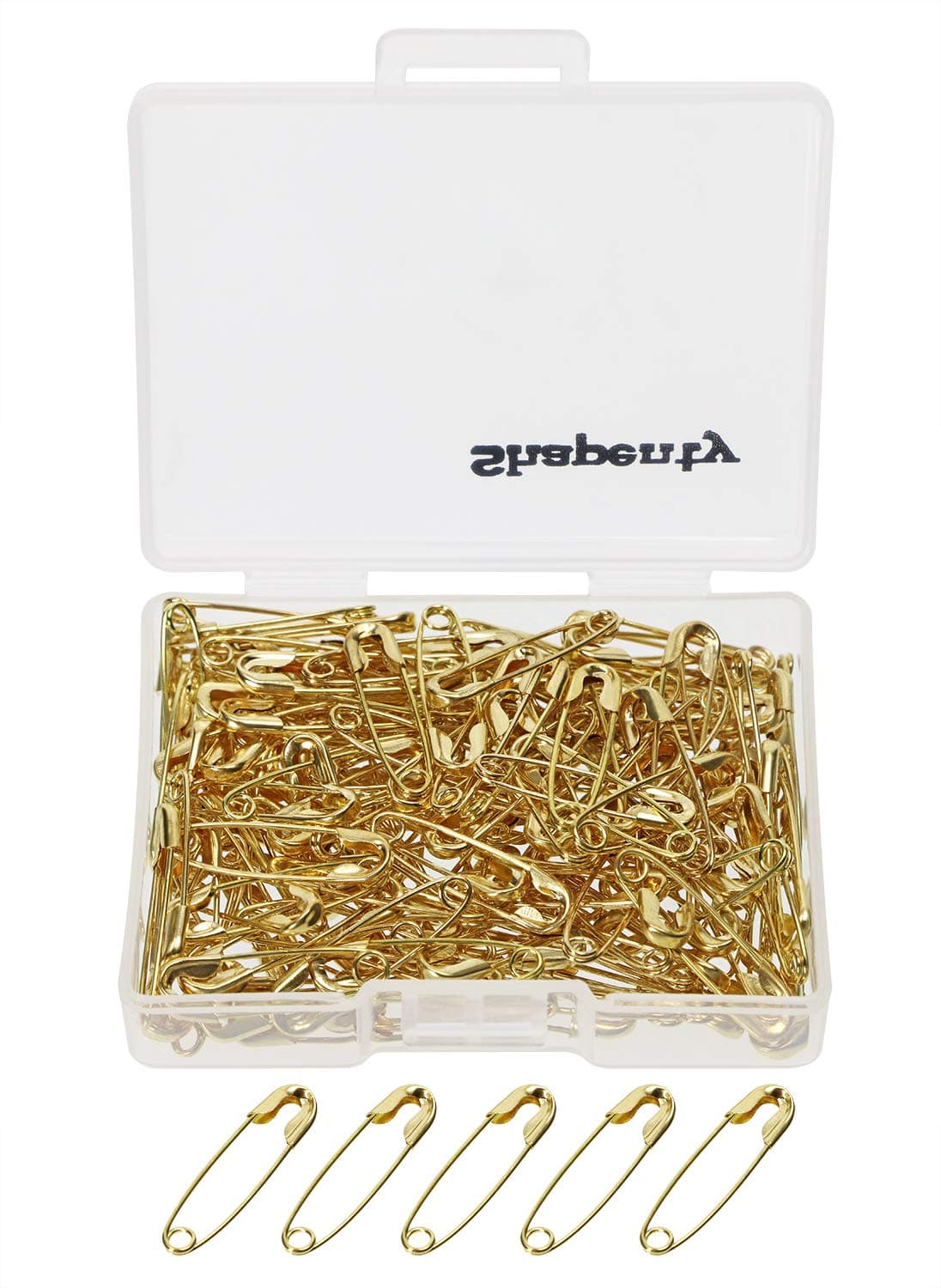 Shapenty Mini Metal Clothing Accessories Trimming Fastening Clip Button Tool Tiny Sewing Craft Safety Pins 18x5mm 160PCS Gold