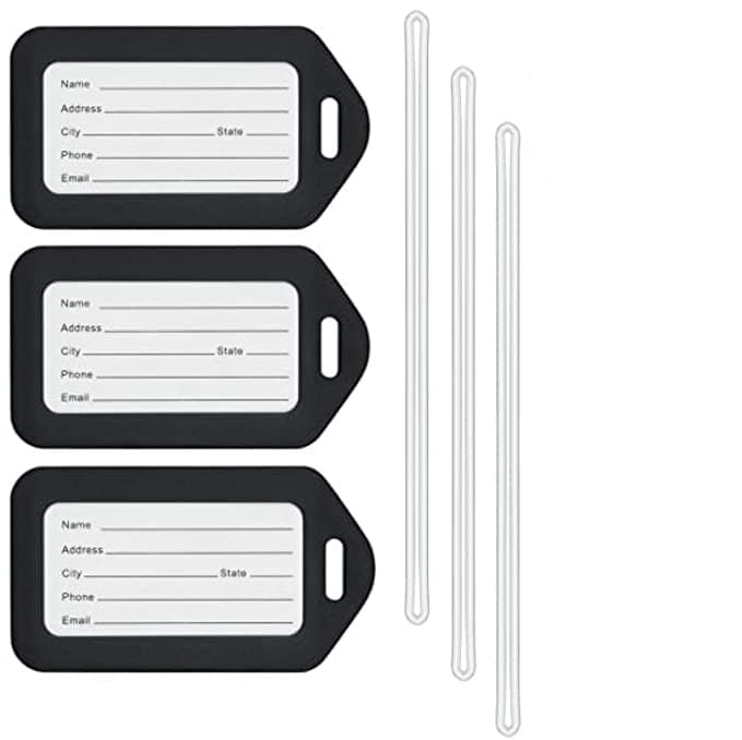 WeKonnect® Luggage Tags – Durable Silicone Bag & Suitcase ID Labels with Waterproof Name Card and Secure Strap for Easy Identification – Travel, Camping, Hiking