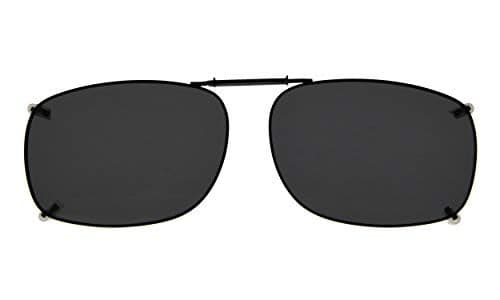 Eyekepper Large Clip On Sunglasses With Spring Draw Bar Polarized Grey Lens 57x39MM