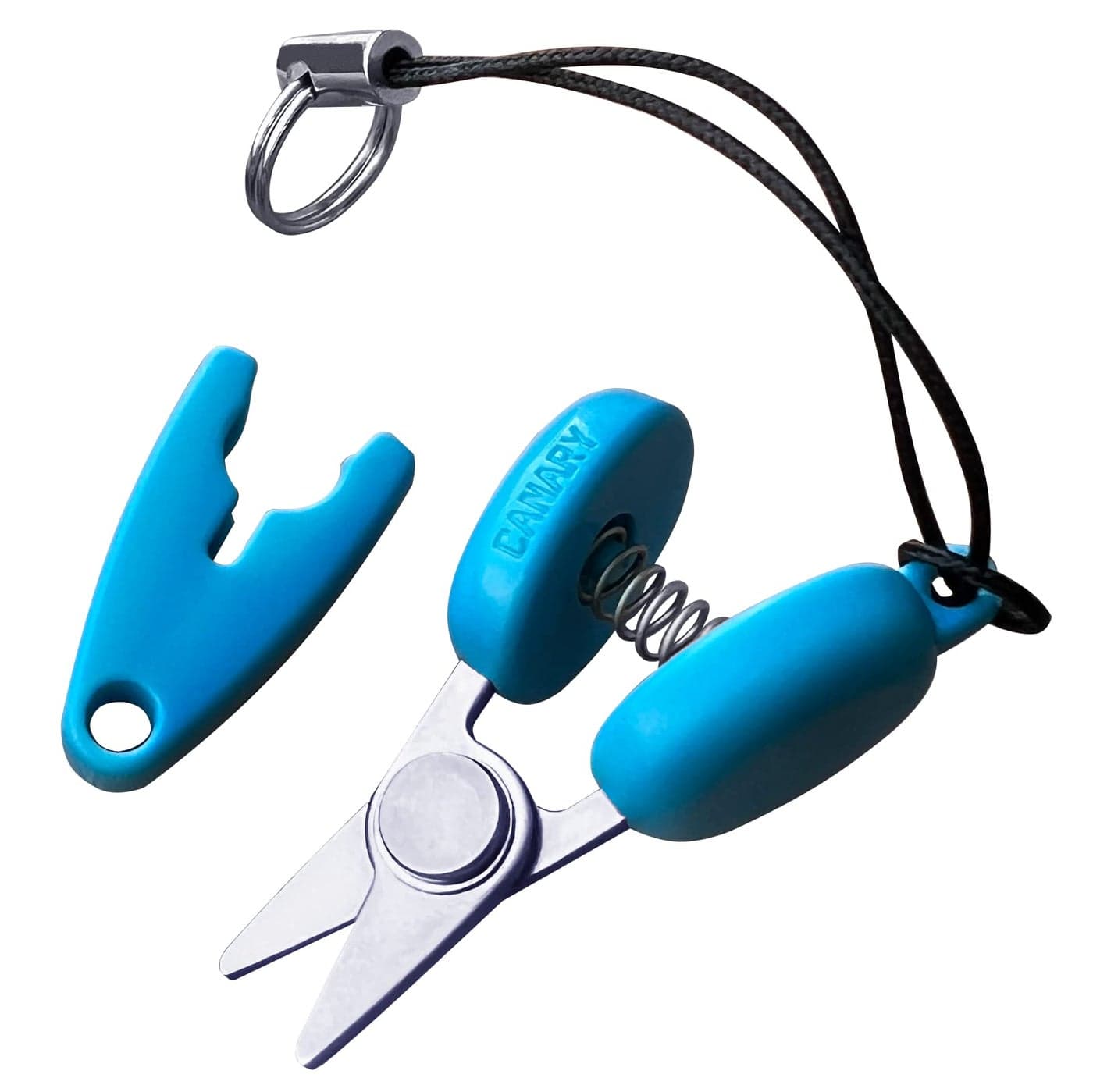 CANARY Mini Travel Scissors 13 TSA Approved Portable Tiny Scissors for Yarn Sewing Paper Micro Keychain Snips with Safety Cap Japanese Stainless Steel Blade Made in Japan Blue