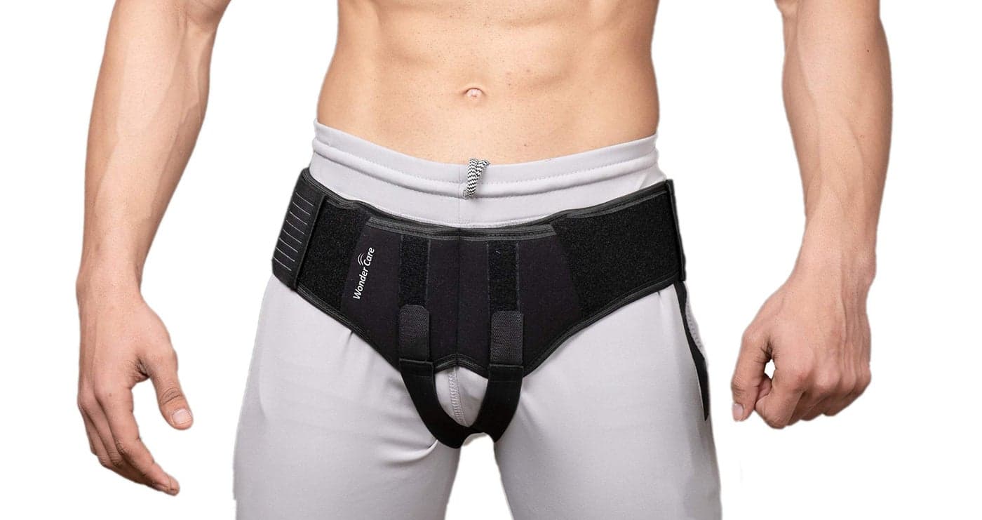 Wonder Care- Inguinal Hernia Support Post-Surgery Hernia Pain Relief Truss Brace for Double Inguinal or Sports Hernia with 2 Removable Compression Pads & Adjustable Groin Straps-Large