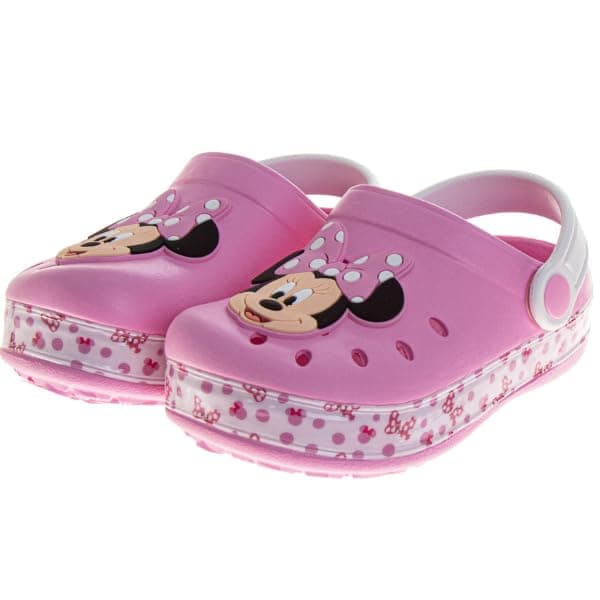 Minnie Mouse Girls Clog Sandals Slip-On Slides Closed Toe Clogs with Backstrap Summer Beach Pool Shoes- Pink 5-6 Toddler