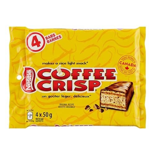 Canada Candy Coffee Crisp Chocolate Bar 4 Count Pack of 1 Imported from Canada Basic
