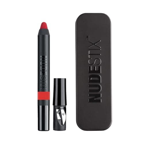 Nudestix Intense Matte Lip Cheek Pencil 3in1 LongWear Matte Lipstick Lip Liner Blush Stick Waterproof Vegan PreservativeFree Soft Blurred Finish Shade Stiletto