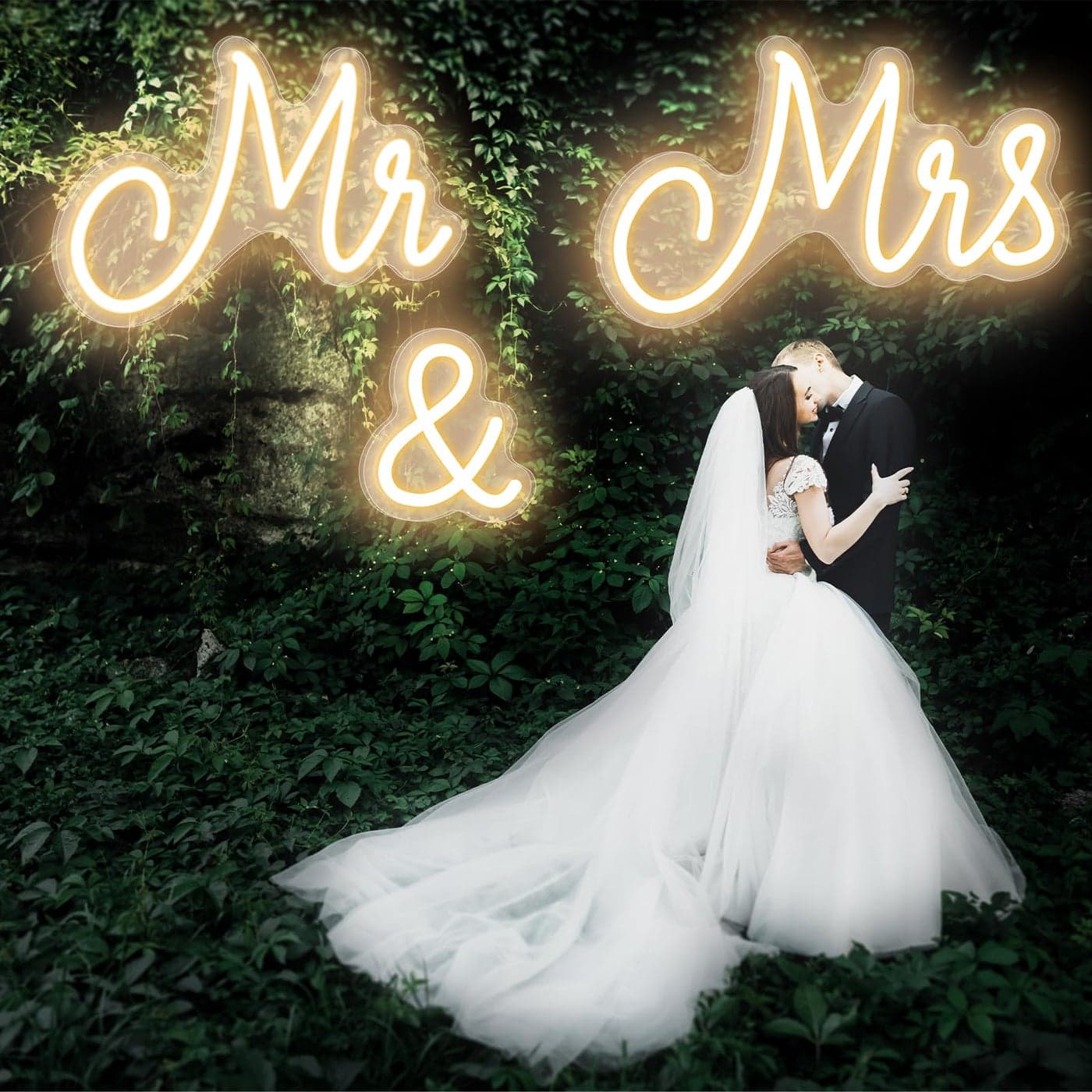Kittmip Mr and Mrs Neon Sign for Wedding Neon Light LED Backdrop Wall Decor USB Wedding Reception Decoration Gifts for Anniversary Engagement Banquet3681 x 1024 InchWarm White