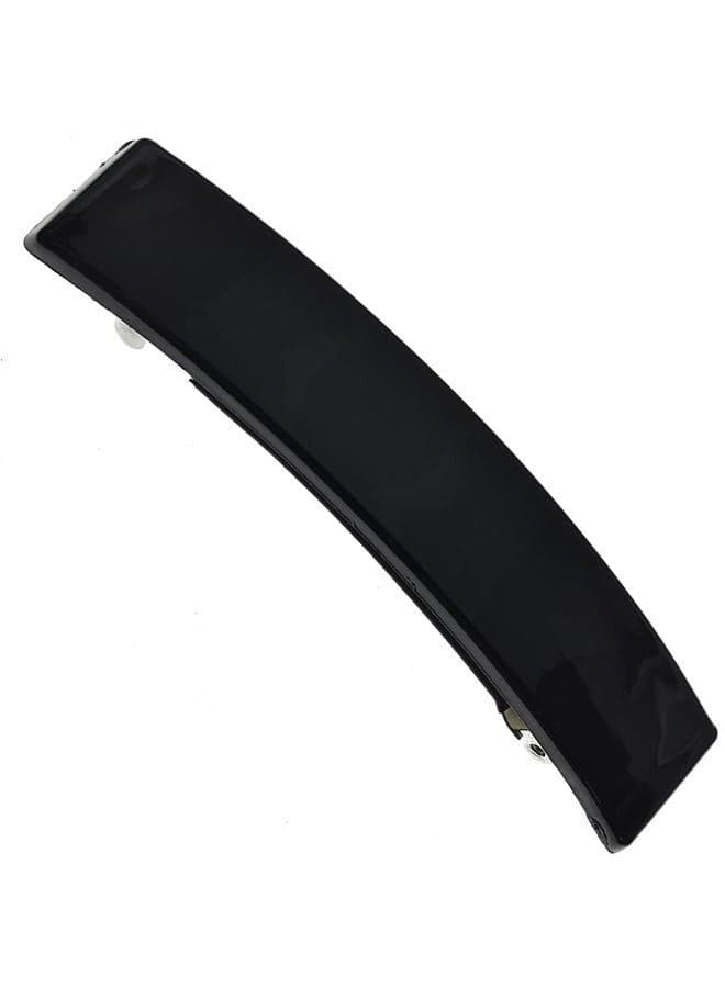 Paris AD820 French Hair Barrette Clip for Girls, Black, Rubberized Metal Clasp, Strong Hold Grip Hair Clips for Women, No Slip and Durable Styling Girls Hair Accessories, Made in France