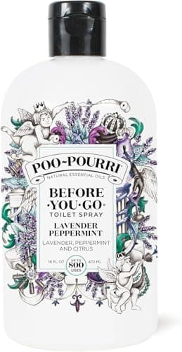 Poo-Pourri Before-You-Go Toilet Spray Refill, Lavender Peppermint, 16 Fl Oz, Up to 800 Uses, Bathroom Odor Deodorizer with Essential Oils for Home or Work, Lavender, Peppermint and Citrus Scent