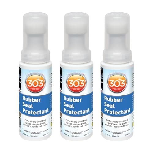303 Products Rubber Seal Protectant – Windows, Hoods, Trunks, Rejuvenates Color & Flexibility of Old & Dry Seals, Weatherproofing & UV Protection, 3.4 fl.oz (Pack of 3)