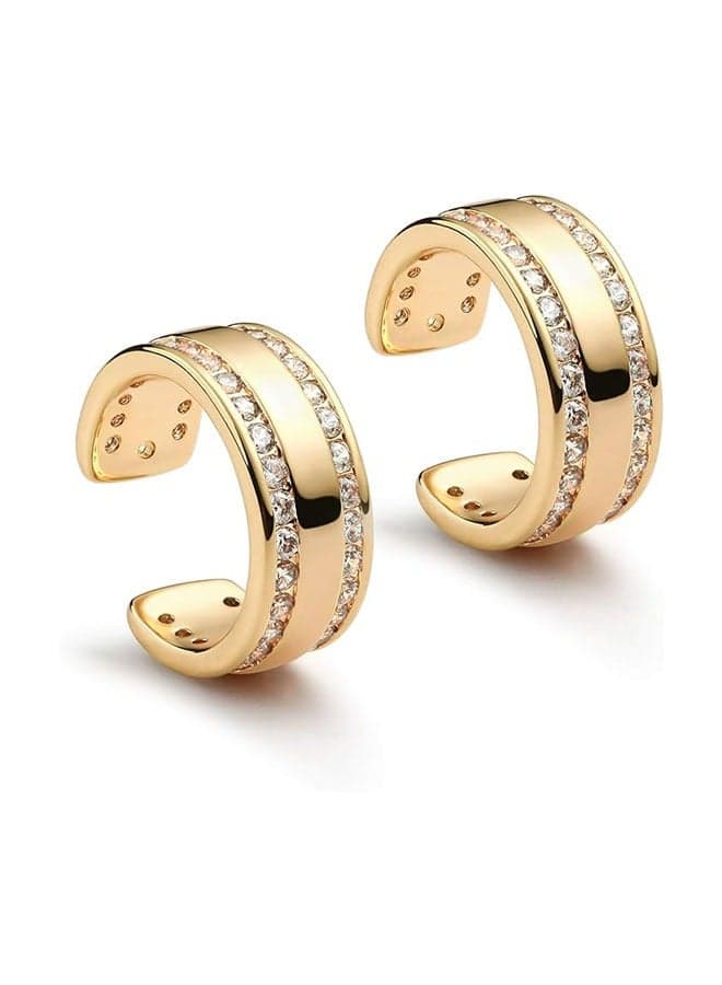 Women Ear Cuff Earring Gold Non Pierced Ear Cartilage Clip on Wrap Hoop 14K Gold Filled Tiny Boho Beach Simple Minimalist Delicate Handmade Hypoallergenic Jewelry Gift-Sold as Single/Pair