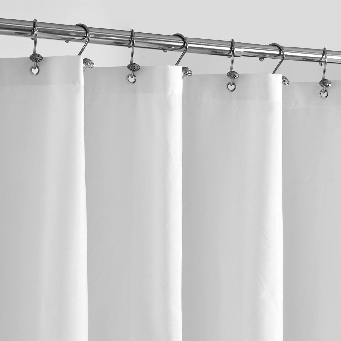 ALYVIA SPRING Extra Long Fabric Shower Curtain Liner Waterproof 72 x 84 Soft Lightweight XL Shower Curtain with Magnets Machine Washable 72x84 White